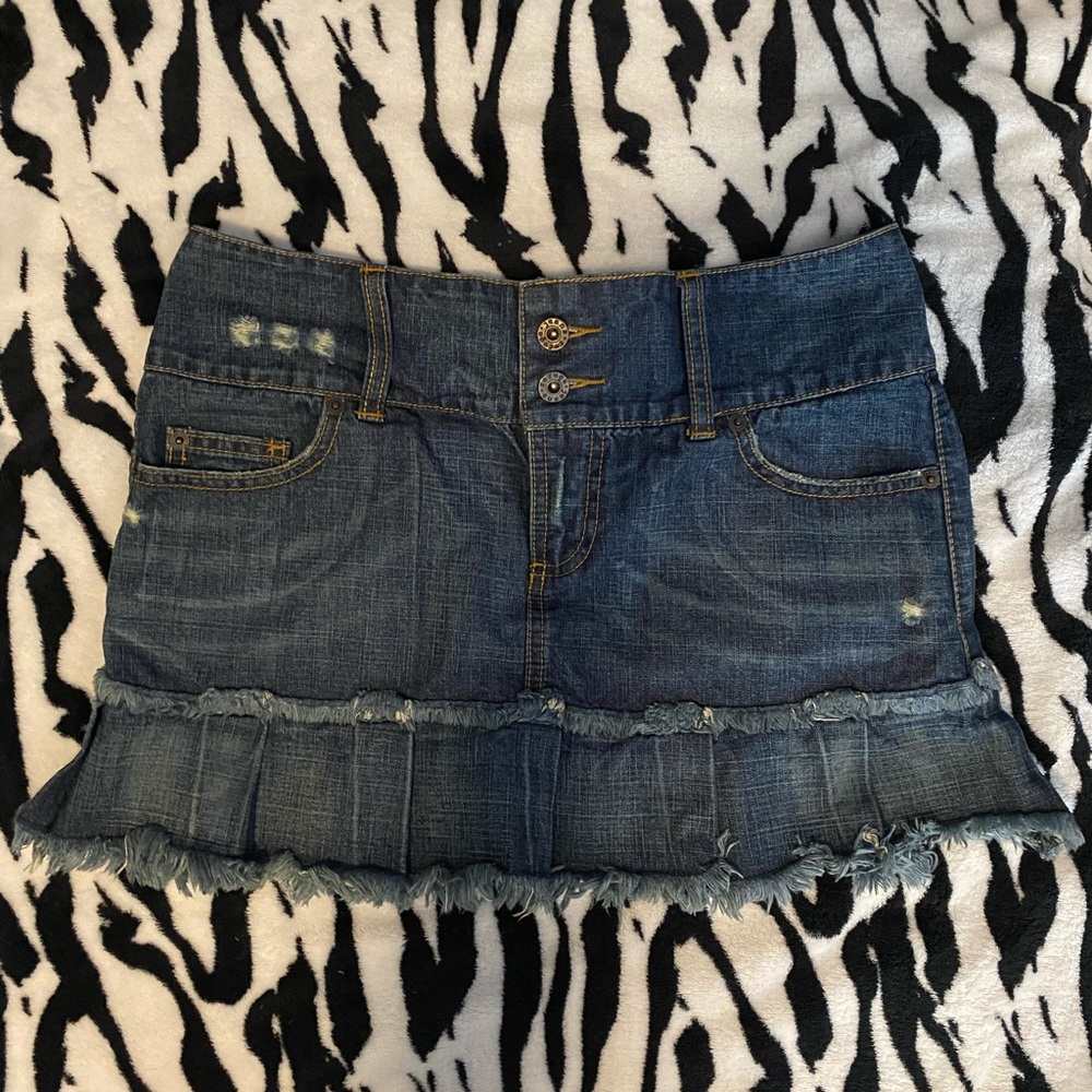 Refuge Pleated Denim Mini Skirt